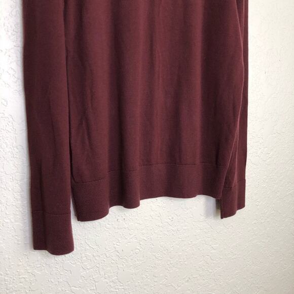 All Saints mens maroon merino wool turtleneck sweater size Extra Large XL - Picture 13 of 14
